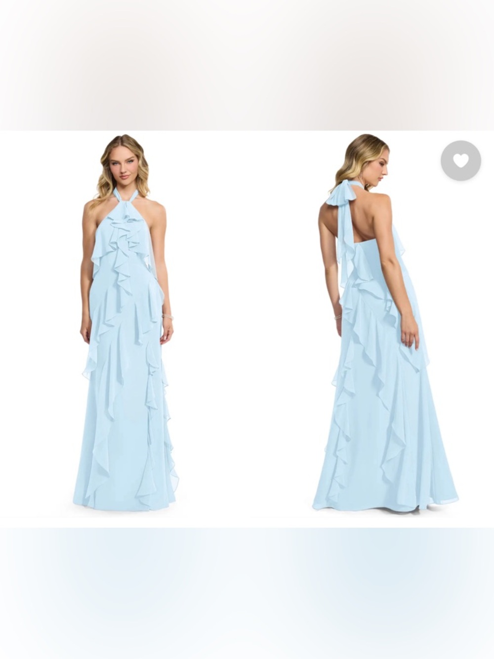 Azazie Velma Halter Neck Bridemaid Dress Sky Blue